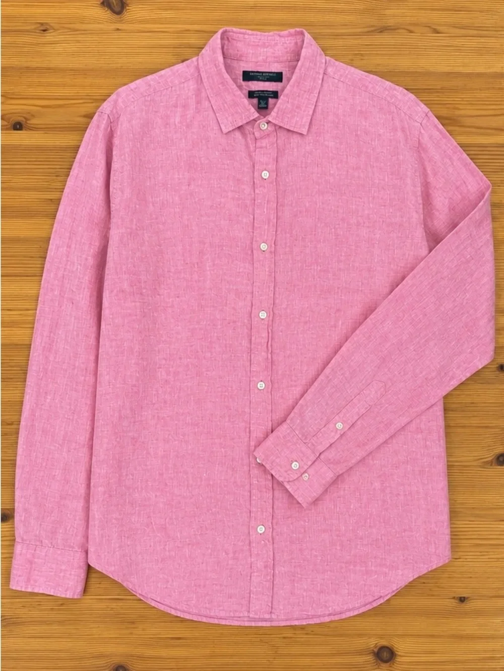 Banana Republic 100% Linen Camden Button Down Shirt Bright Berry Pink Size XL